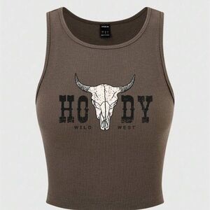 SHEIN cropped western tank top